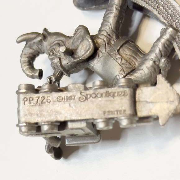 ADORABLE!!Vintage Spoontiques Pewter Elephants On Train, Teeter, and Rocking - 3 - Picture 5 of 9